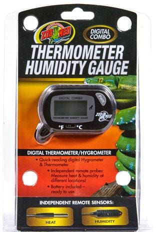 zoomed digital reptile thermometer and humidity gauge for tortoise - Technical View