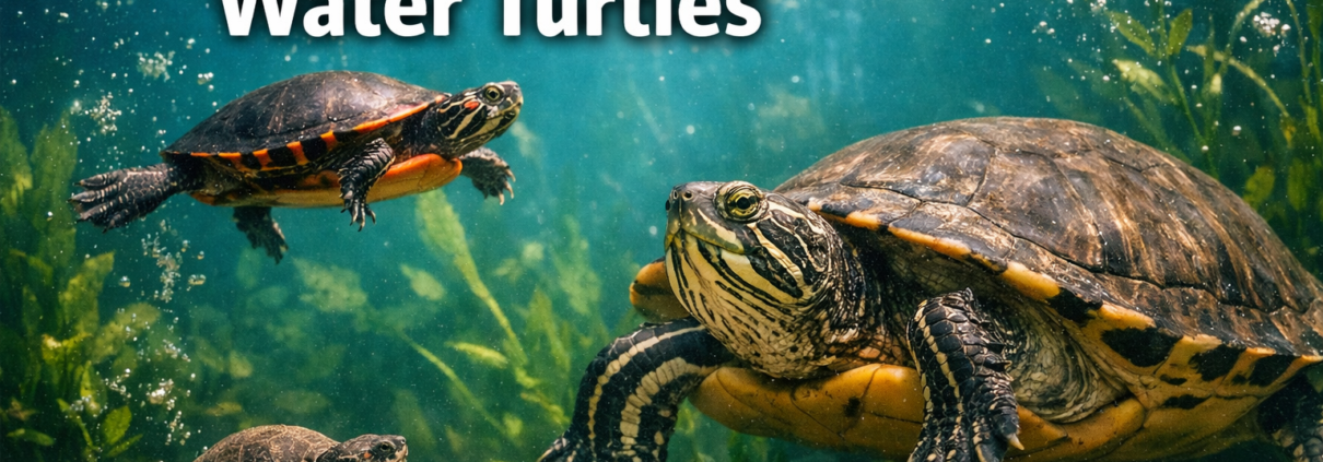 The size differences in water turtles